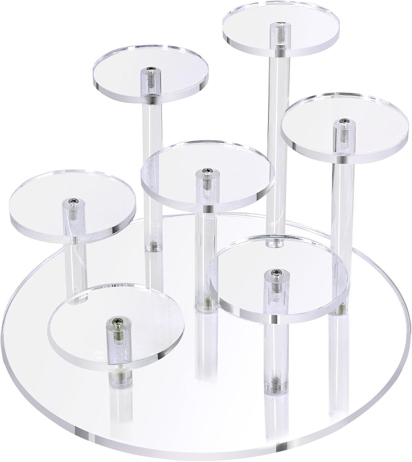 Acrylic Display Stand, 7-Tier Action Figure Stand, multilevel acrylic risers for display