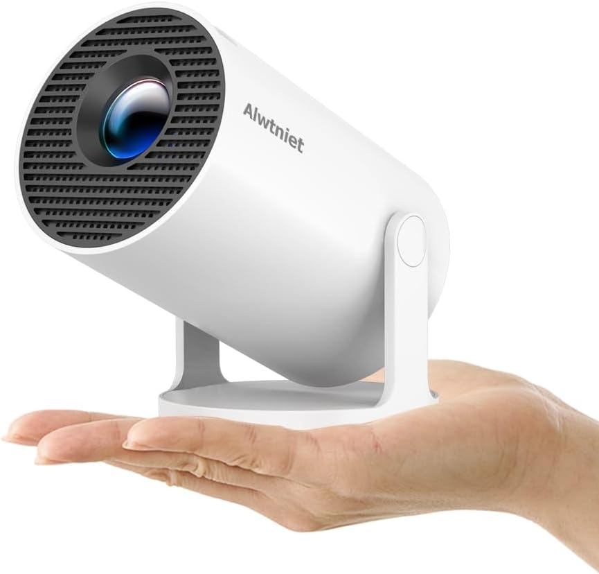 Mini Projector with Wifi and Bluetooth, Portable 4K Support, Android 14, Auto Keystone, HY300Pro